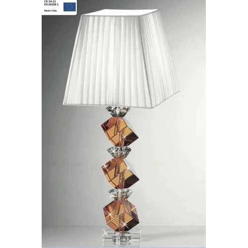 LUMETTO IN CRISTALLO RANOLDI CON ELEMENTI AMBRA CM.59