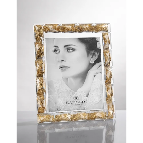 CORNICE IN CRISTALLO CM.20X25 INSERTI DORATI
