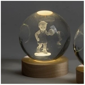 Bomboniera Comunione Basket: Sfera LED in Cristallo 3D con Scatola regalo cm. 6