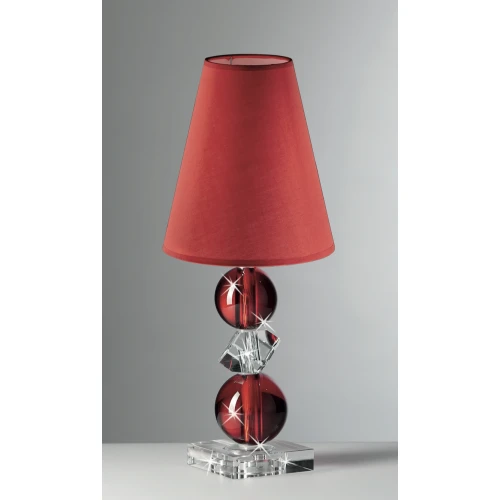LAMPADA IN CRISTALLO CON ELEMENTI ROSSI CM.42