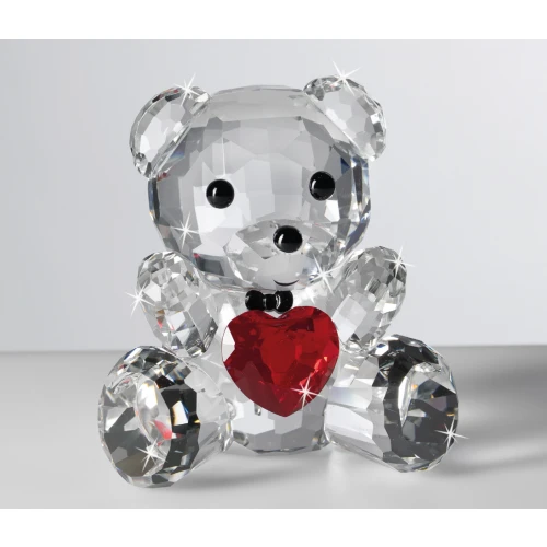 TEDDY CUORE ROSSO IN CRISTALLO CM.10X9X11 - RANOLDI 