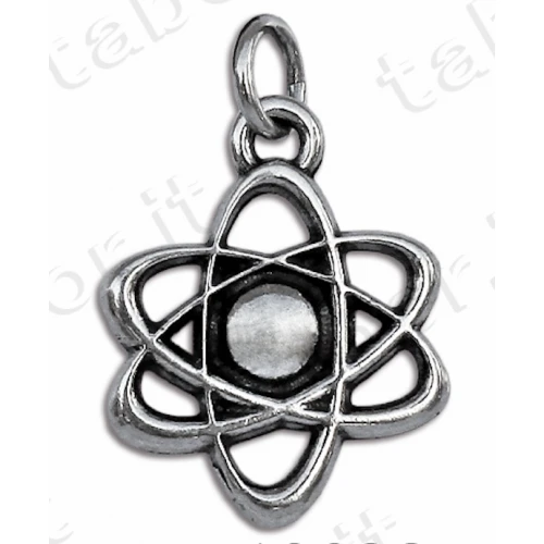 Bomboniera laurea ciondolo atomo in metallo