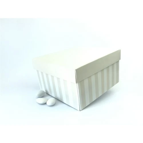 Scatola a righe con coperchio
