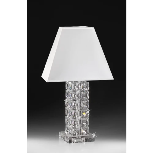 Lampada cm.40 in Vetro Ranoldi con Paralume Quadrato: Eleganza Cristalleria Italiana