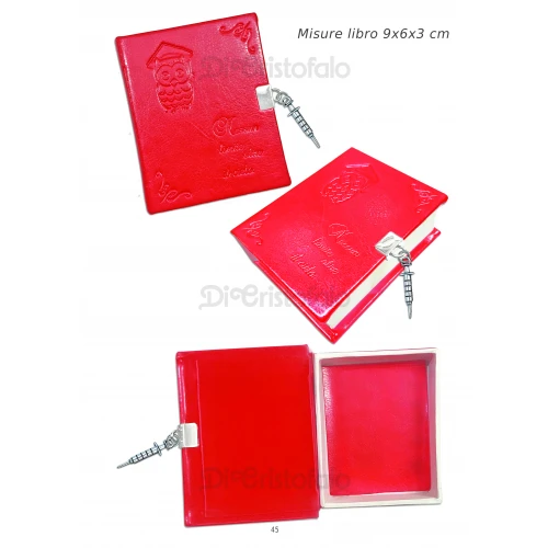 Bomboniera libro portaconfetti ciondolo siringa - laurea in infermieristica