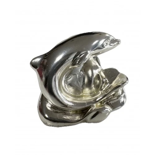 Delfino stilizzato su onda rivestito in argento cm.7x6 - Offerta Bomboniere