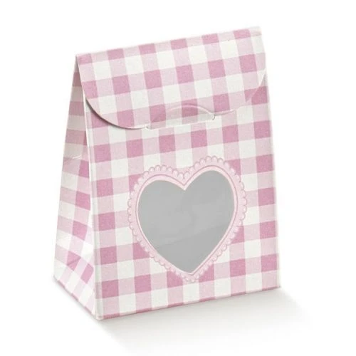 Scatolina portaconfetti quadri con cuore