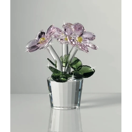 PIANTINA IN CRISTALLO CON FIORI LILLA CM.13 RANOLDI