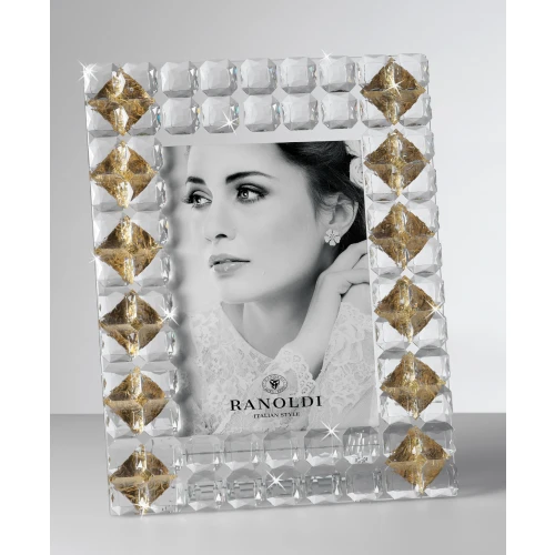 PORTAFOTO CRISTALLO ROMBI ORO cm.13X18 - RANOLDI