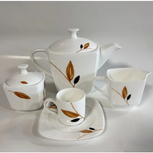 SERVIZIO CAFFE' PORCELLANA - BONE CHINA DECORATO A MANO