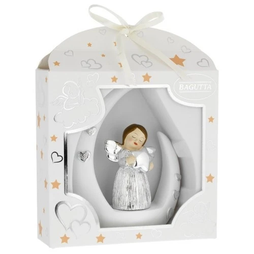 ANGIOLETTO SU BASE STILIZZATA BIANCA - CON STELLA CM.9