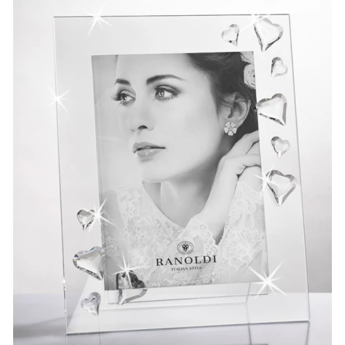 PORTAFOTO CUORICINI IN CRISTALLO cm.13X18 - RANOLDI