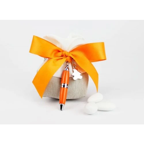 Sacchetto portaconfetti con penna - bomboniera matrimonio / compleanno Margot Italia