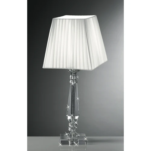 Lampada in Cristallo Classico Ranoldi con Paralume Plissettato Bianco | Made in Italy