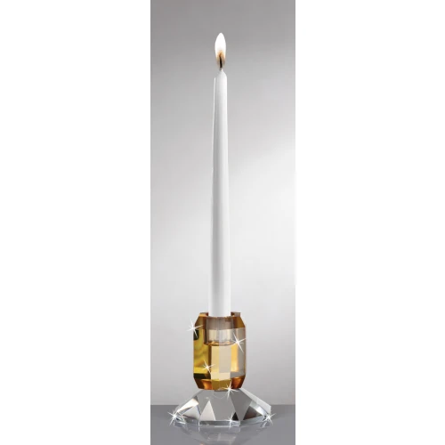 BOMBONIERA PORTACANDELA IN CRISTALLO AMBRA RANOLDI