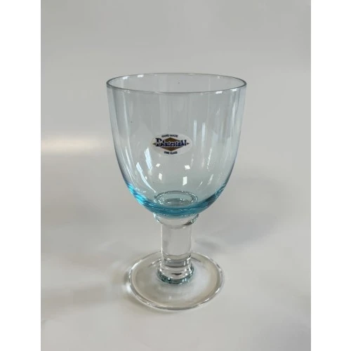 SET 6 BICCHIERI VETRO COLORATI IN CELESTE A GAMBO ALTO