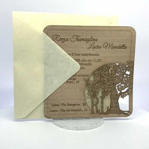 Partecipazioni Matrimonio Laser Albero della Vita