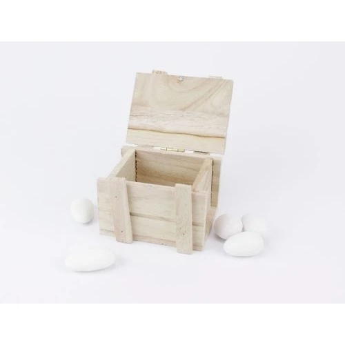 Cassa baule legno naturale colorato porta confetti