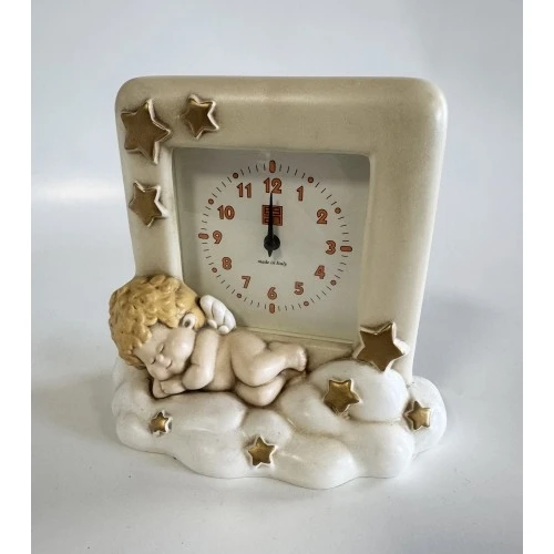 SVEGLIA CON ANGIOLETTO CERAMICA EGAN CM.16x17