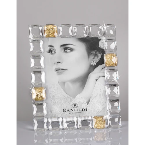 CORNICE IN CRISTALLO INSERTI DORATI CM.20X25 - RANOLDI