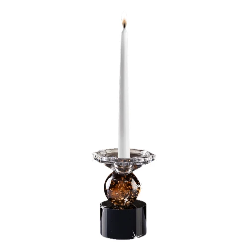 CANDELABRO IN CRISTALLO SFERA RUGGINE - RANOLDI 