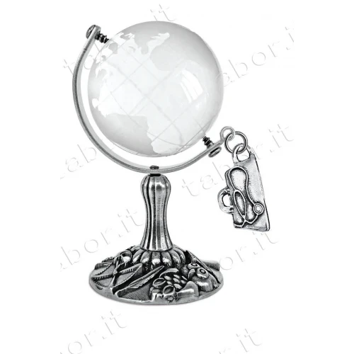 Globo terrestre in vetro e borsa dottore Laurea