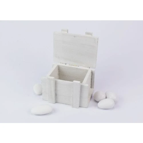 Bauletto legno colorato porta confetti bianco