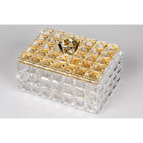 PORTAGIOIELLI IN CRISTALLO CM.17X13X11 ORO - RANOLDI