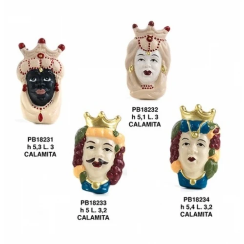 TESTA MORO DONNA 5.1 CM. PORCELLANA-CALAMITA