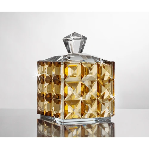 PORTAGIOIE IN CRISTALLO AMBRA CM.11X11X13 - RANOLDI