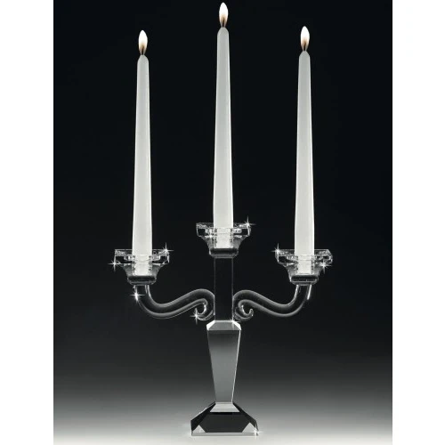 Candeliere cristallo tre candele basso - RANOLDI