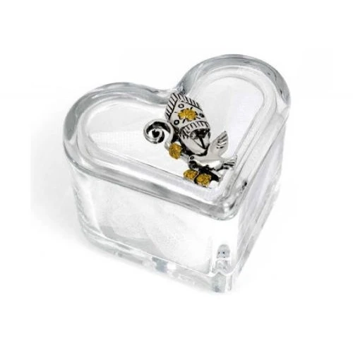 Scatolina cuore in cristallo con rosario bomboniere - Memory 2016
