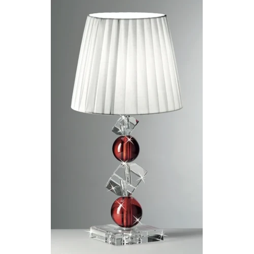 LAMPADA IN CRISTALLO CON ELEMENTI ROSSI CM.53