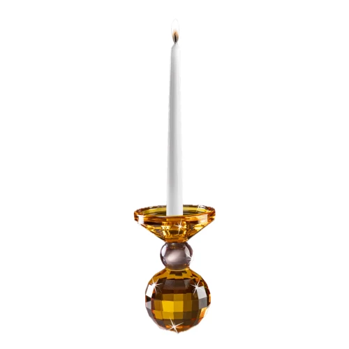 CANDELABRO IN CRISTALLO AMBRA - RANOLDI 