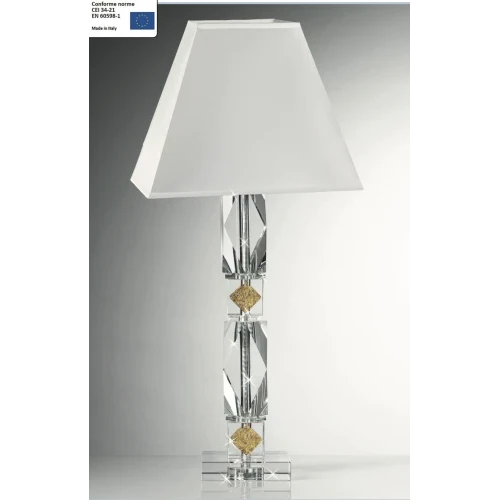 Lampada Ranoldi in Cristallo con elementi dorati cm.69