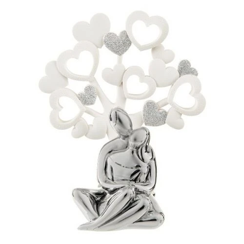 Albero della felicità cuori con coppia seduta