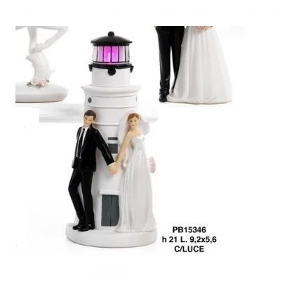 Sposi e Faro con luce led interna - Mandorle