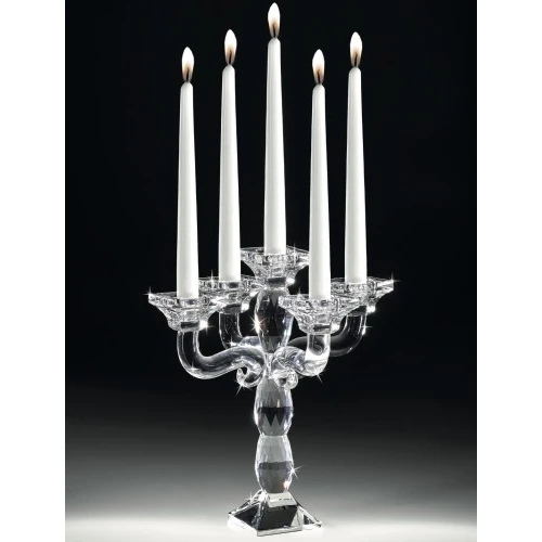 CANDELABRO 5 FIAMME IN CRISTALLO