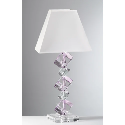 LUME IN CRISTALLO TRASPARENTE E AMETISTA CM.62