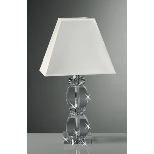 Lampada in Cristallo Sagomato Ranoldi con Paralume Bianco | Design Made in Italy - Bassa 