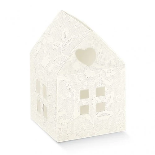 Scatolina portaconfetti casetta bianca