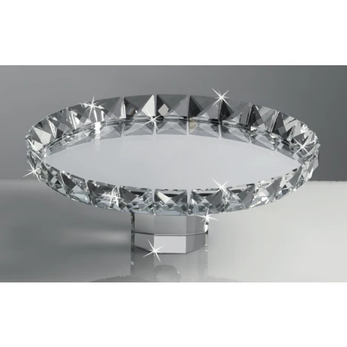 Alzatina Tonda Ranoldi in Cristallo con Fondo a Specchio – Elegante Vassoio con Base Made in Italy