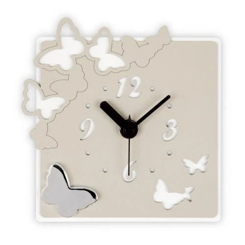 Orologio farfalle in legno