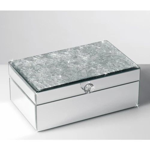 COFANETTO PORTAGIOIE IN CRISTALLO CM.21X13X9 ARGENTO