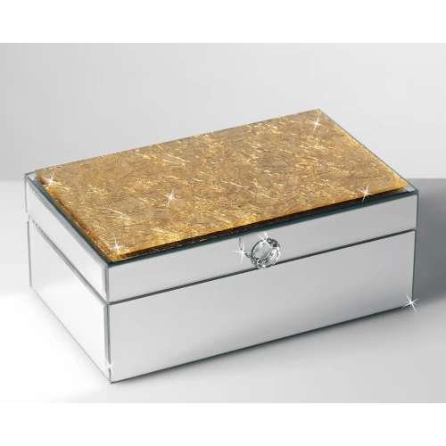 COFANETTO PORTAGIOIE IN CRISTALLO CM.21X13X9 ORO