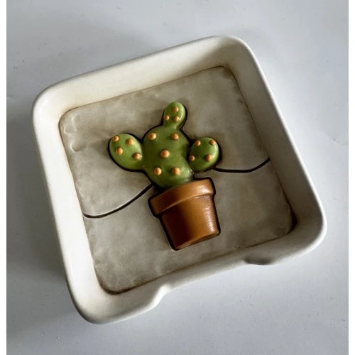 VUOTATASCHE IN CERAMICA EGAN - CACTUS CM.
