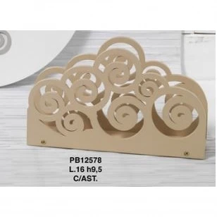 Portatovaglioli con decori in legno - Mandorle