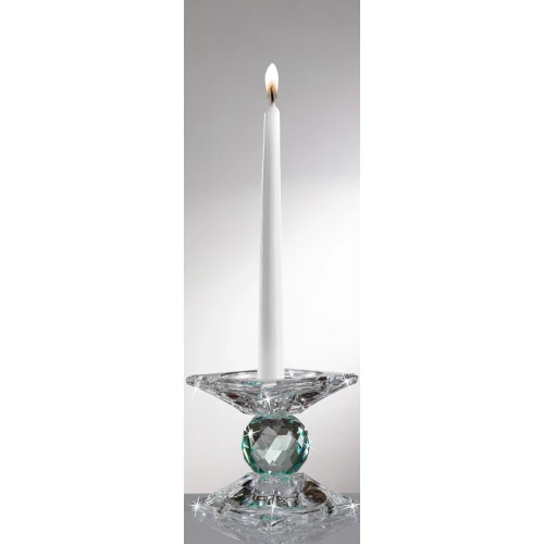 BOMBONIERA PORTACANDELA IN CRISTALLO VERDE CHIARO