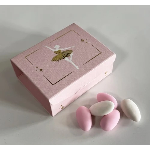 Scatola a libro porta confetti con ballerina per comunione bimba