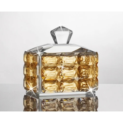 PORTAGIOIE IN CRISTALLO AMBRA CM.10X7X10 - RANOLDI